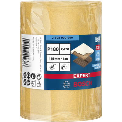 BOSCH Rouleau abrasif EXPERT C470 pour ponçage manuel 115 mm, 5 m, G 180
