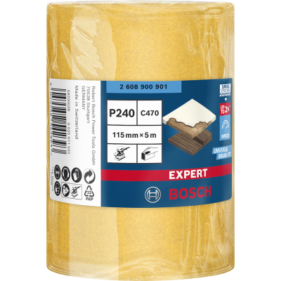 BOSCH Rouleau abrasif EXPERT C470 pour ponçage manuel 115 mm, 5 m, G 240