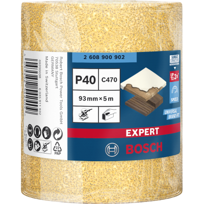 BOSCH Rouleau abrasif EXPERT C470 pour ponçage manuel 93 mm, 5 m, G 40