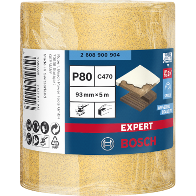 BOSCH Rouleau abrasif EXPERT C470 pour ponçage manuel 93 mm, 5 m, G 80