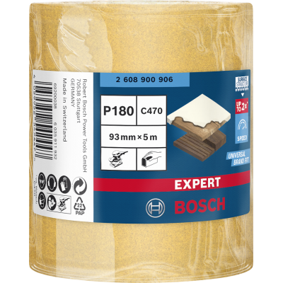 BOSCH Rouleau abrasif EXPERT C470 pour ponçage manuel 93 mm, 5 m, G 180