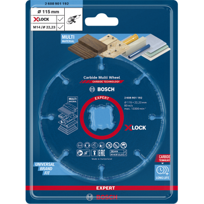 BOSCH Disque à tronçonner EXPERT Carbide Multi Wheel X-LOCK 115 mm, 22,23 mm