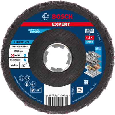 BOSCH Disque EXPERT N475 SCM X-LOCK, 125 mm, moyen