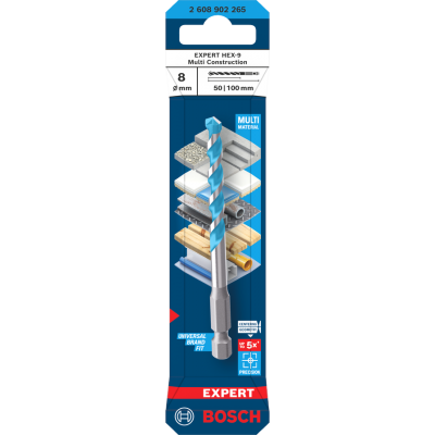 BOSCH Foret EXPERT HEX-9 Multi Construction, 8 x 50 x 100 mm
