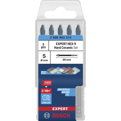 BOSCH Coffret de forets EXPERT HEX-9 Hard Ceramic, 5 x 90 mm, 5 pièces