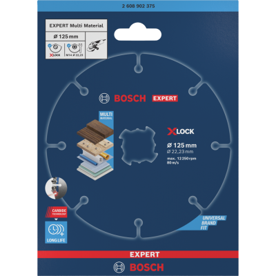 BOSCH Disque à tronçonner EXPERT Carbide Multi Wheel X-LOCK 125 mm, 22,23 mm