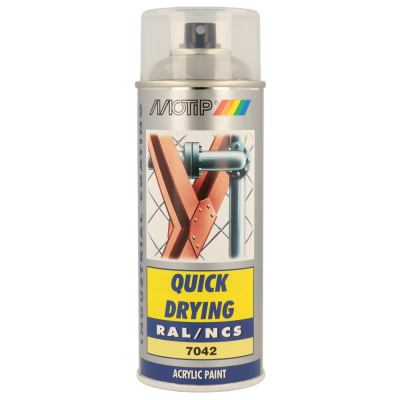 MOTIP SPUITBUS ACRYL HG RAL 7042 400ML.
