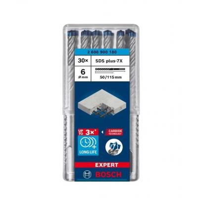 BOSCH Foret pour perforateur EXPERT SDS plus-7X, 6 x 50 x 115 mm, 30 pièces