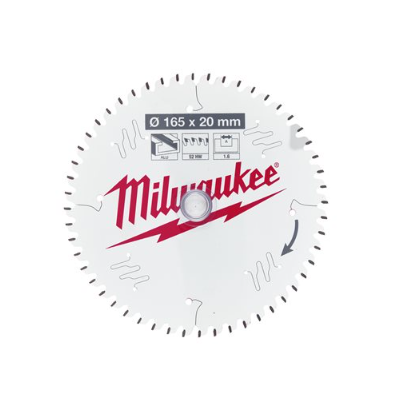 MILWAUKEE CIRKELZAAGBLAD ALU 165X20 52T