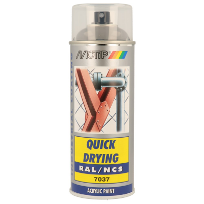 MOTIP SPUITBUS ACRYL HG RAL 7037 400ML.