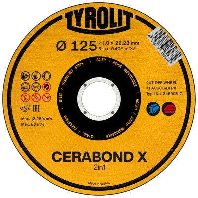 TYROLIT Disque à tronçonner CERABOND 2IN1 230X2MM