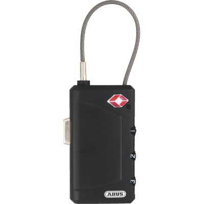 ABUS CADENAS DE VOYAGE 148TSA Corps de cadenas en plastique Câble de 2 mm de diamètre Code personnalisable à 3 chiffres Possibilité de personnaliser le cadenas Déverrouillage du câble par pression sur un bouton extérieur Indicateur rouge visible à l'anse: