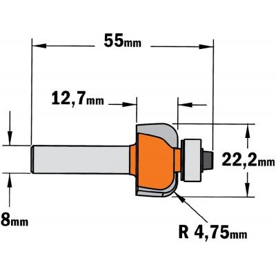 CMT RADIUSFREES HW S=8MM R=4.75 D=22.2
