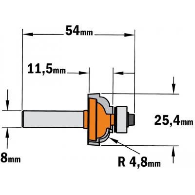 RADIUSFREES HW S=8MM R=4.8 D=25.4 I=11.5