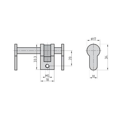 Cylindre borgne polyvalent BZU 100 84-150MM