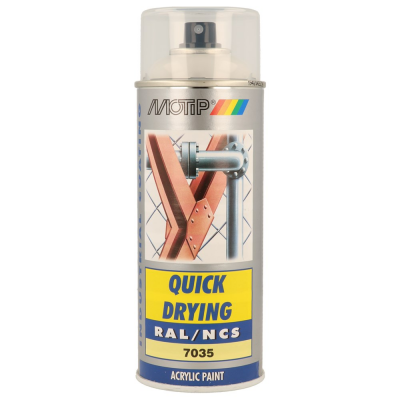 MOTIP SPUITBUS ACRYL HG RAL 7035 400ML.