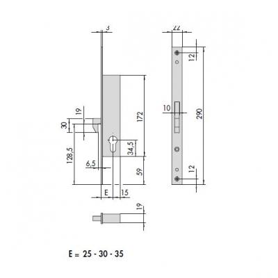 SERRURE A CROCHET CISA 46240-25