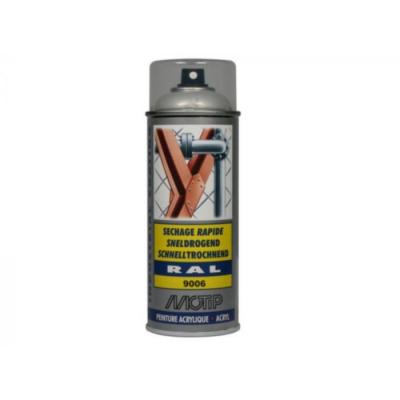 MOTIP SPUITBUS ACRYL HG RAL 9006 400ML.