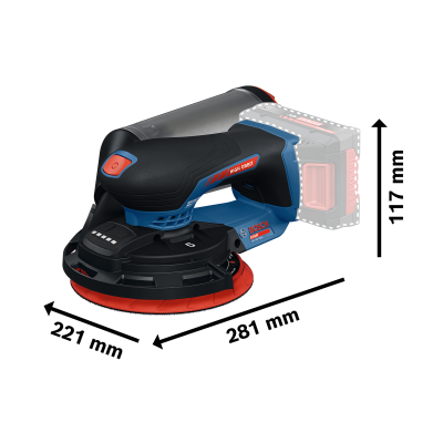BOSCH EXCENTERSCHUURM. EXEX 18V-150-5