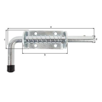 Verrou pistolet à ressort 176X85MM 204815