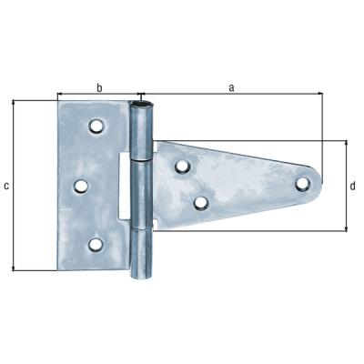 STAARTSCHARNIER VERZINKT 148X40X90MM