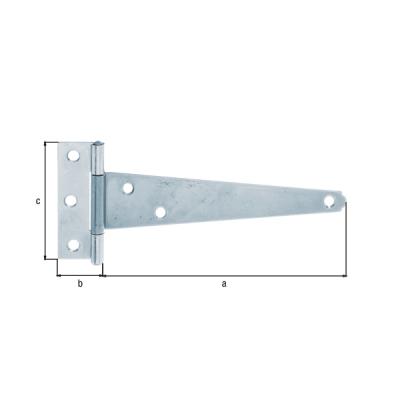 STAARTSCHARNIER VERZINKT 198X40X90MM