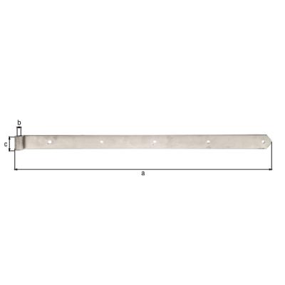 Penture droite bout arrondi Inox 800x16x45mm 318178
