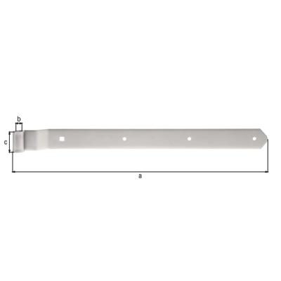 Penture contre-coudée bout arrondi 500X13X40MM 318185