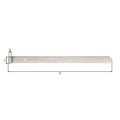 Penture droite bout arrondi inox 600X13MM 318192