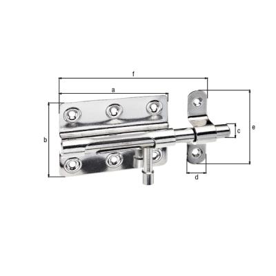 Verrou de box bouton INOX 80X120MM 327040