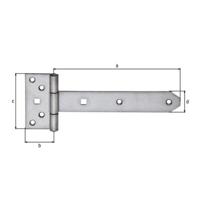 ALBERTS STAARTSCHARNIER INOX 292X44X92MM