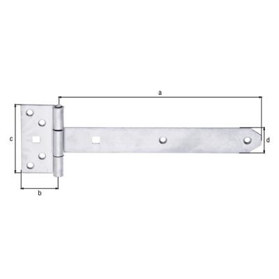 ALBERTS STAARTSCHARNIER INOX 242X44X92MM