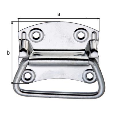 POIGNEE DE MALLE INOX 92X80MM 361402