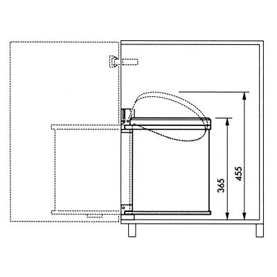 HAILO INBOUWVUILBAK 36X29X29 INOX 15L