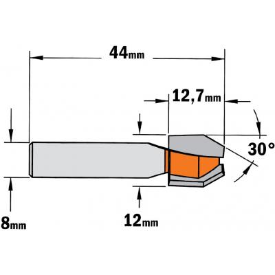 UITLOOPFREES HW S=8MM A=30GR D=12MM I=12