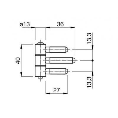 ANUBA 313 VERZINKT 3-DELIG 13MM