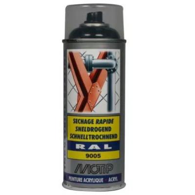 MOTIP SPUITBUS ACRYL MAT RAL 9005 400ML.