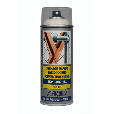 MOTIP SPUITBUS ACRYL ZG RAL 9010 400ML.