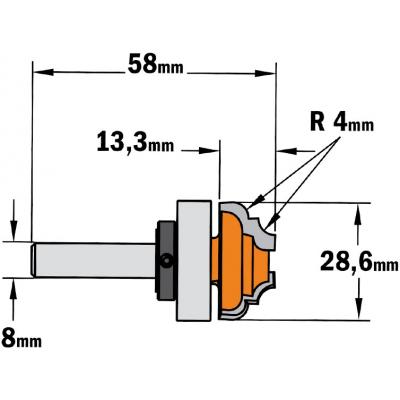 FREES HM 8MM. D=28.5 R=4