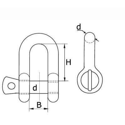 Manille lyre 06 mm galvanisée