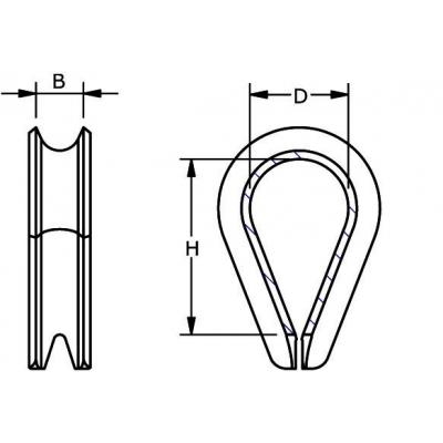 COSSE-CŒUR ZINGUÉE 11MM