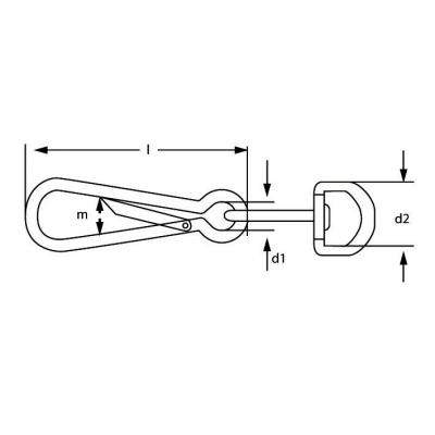 Mousqueton Simplex 30 mm nickelé