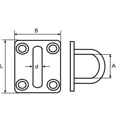 MUURPLAAT INOX 8MM 50X40MM