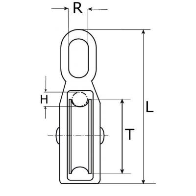 Poulie avec roue en nylon 14X65MM