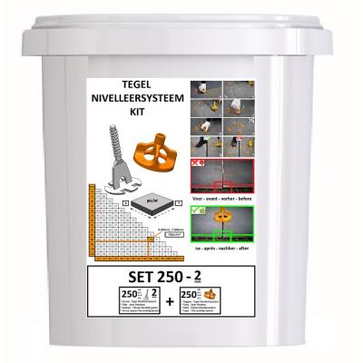 FIXLEVEL SET 3MM - 250STUKS SCHROEFBAAR
