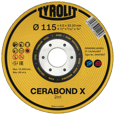 TYROLIT Disque à ébarber CERABOND 2IN1 125X7MM