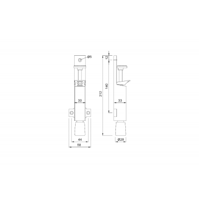VOETSLUITER KWS 1027 30MM ZWART RAL 9005