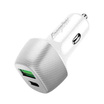 ENERGIZER LADER AUTO USB-C + USB-A WIT