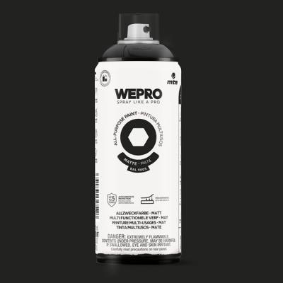 MTN WEPRO SPUITBUS ALKYD MAT RAL 9005 400ML.