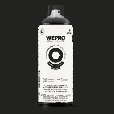 MTN WEPRO SPUITBUS ALKYD ZG RAL 9005 400ML.